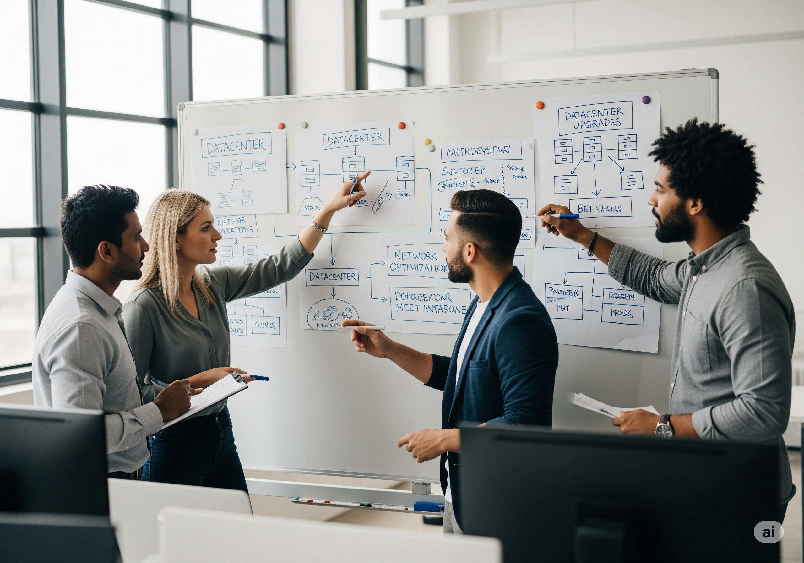 Profissionais de TI trabalhando